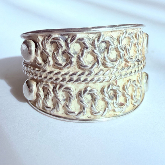 Jewelry - Sterling Silver 925 Boho Sterling Silver 925 Wide Band 13.5mm Ring Mexico